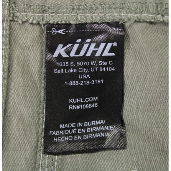 Kuhl Women's Spire Roll Up Pants Cargo Pockets Double Knee Olive Green Sz 12 - Picture 12 of 14